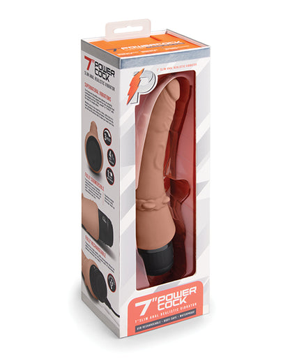 Powercocks 7" Slim Anal Realistic Vibrator