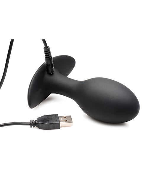 Curve Novelties Rooster Rumbler Vibrating Silicone Anal Plug - Black