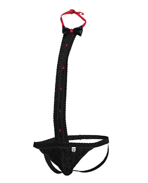 Male Basics Tuxedo Lace Jockstrap Black