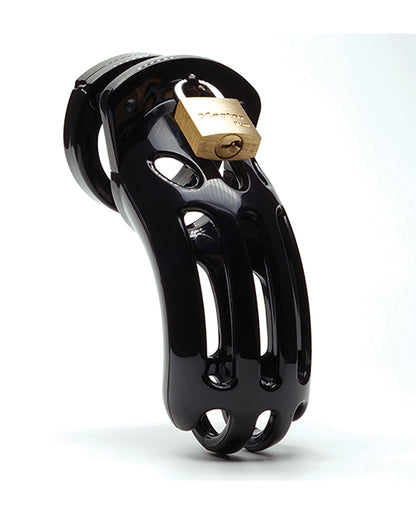 The Curve 3 3/4" Curved Cock Cage & Lock Set  - Black