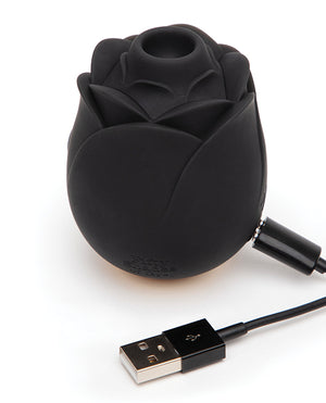 Fifty Shades Of Grey Hearts & Flowers Rose Vibrator - Black