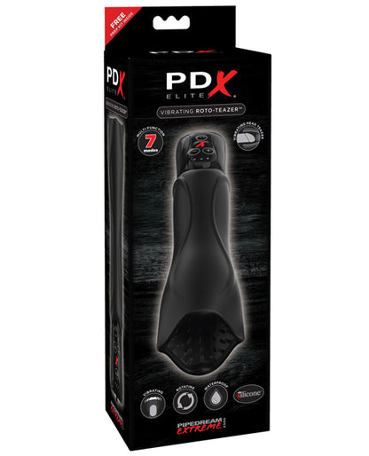 Pipedream Extreme Elite Vibrating Roto Teazer - Black