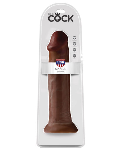 Premium King Cock 14" Cock - Brown