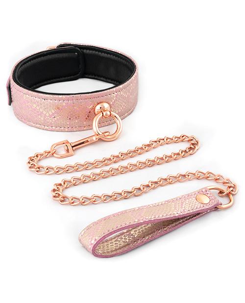 Spartacus Micro Fiber Collar & Leash W/leather Lining - Pink