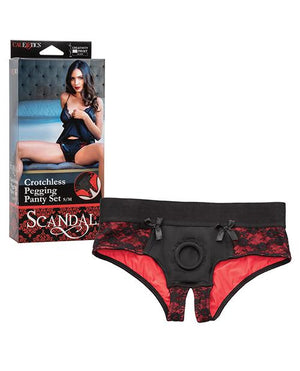Scandal Crotchless Pegging Panty Set