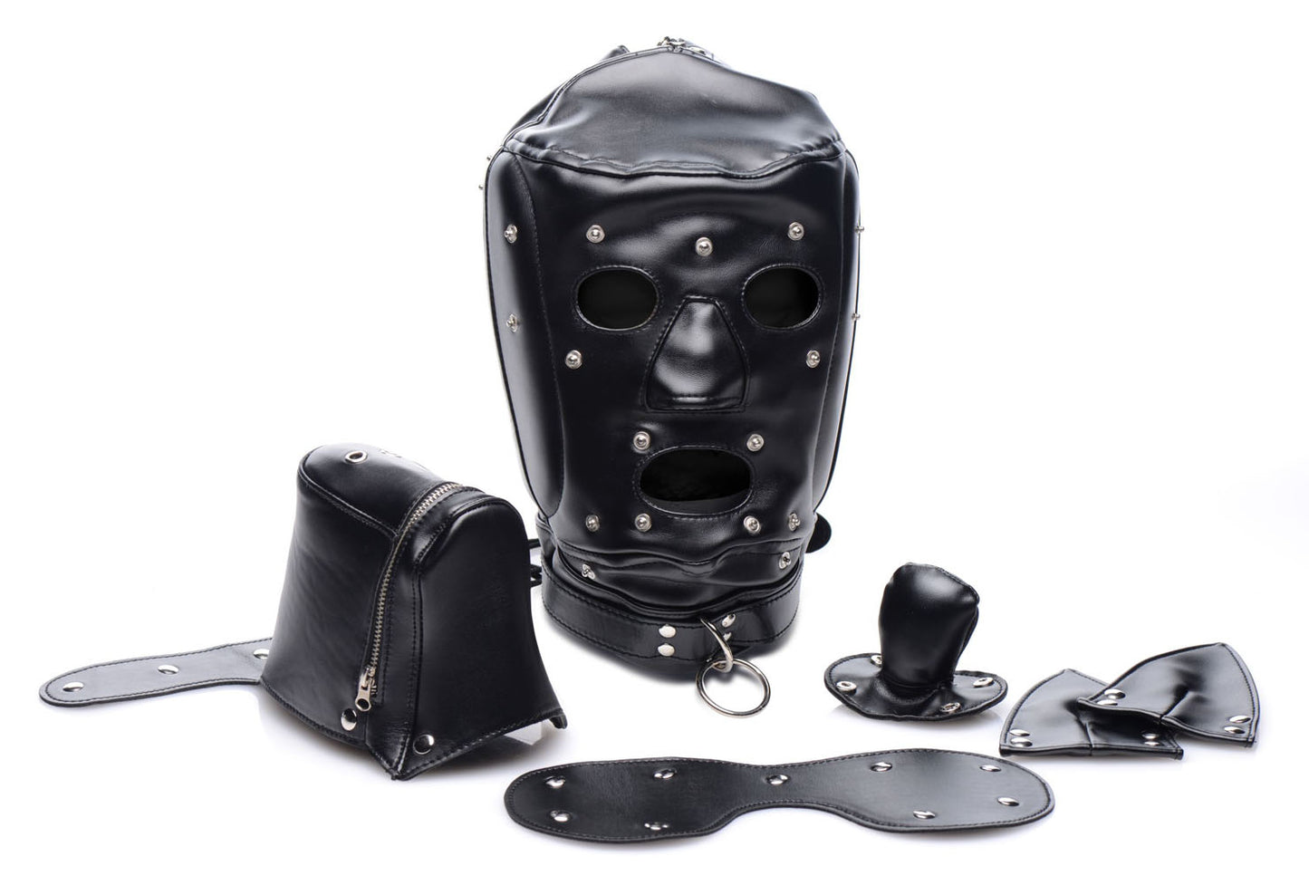 Muzzled Universal BDSM Hood With Removable Muzzle