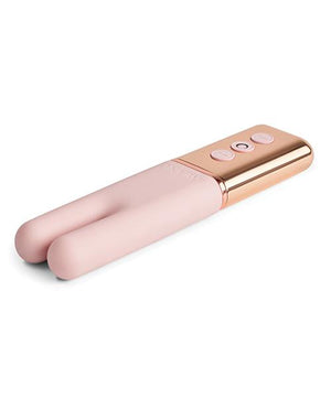 Le Wand Discreet Deux Chrome Twin Motor Rechargeable Clit Vibrator - Rose Gold